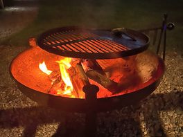 Fire pit and wood provided