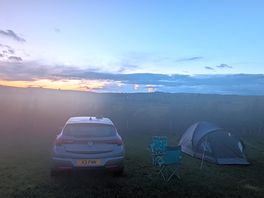 On site at sunset