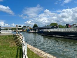 Drawbridge crossing on canal