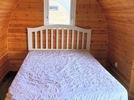 Double bed inside the pod.