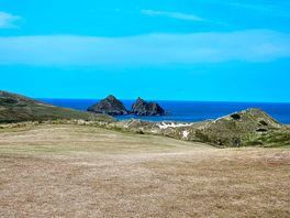 Beautiful scenery at holywell bay