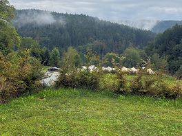 Der ausblick vom campingplatz