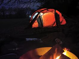 At night
