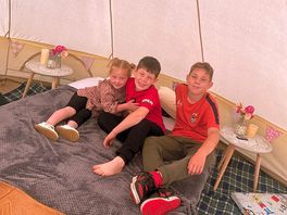 Inside the tent