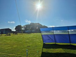 View up the field