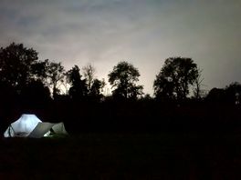 Bell tent at night