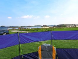 View of lake from pitch