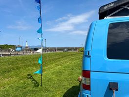 Pitch 16, views to the lighthouse and solway firth