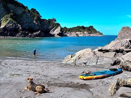 Bay - short walk from campsite, accessed via kayaks, paddle boards