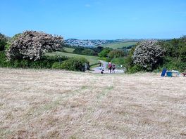 View from our tent across site to salcombe