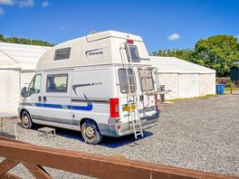Motorhome pitch behind the marquee