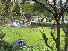 View of the tent field