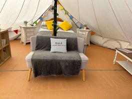 Inside the yurt