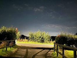 Night view from front gate .