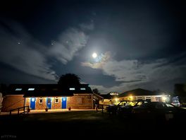 Almost full moon over whitemead