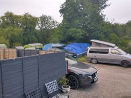 Tents and cars close together