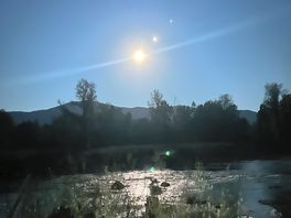 River by night at campsite