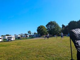 View from our tent pitch. lots of space for the children to play