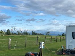 Horse field and view to east lothian.