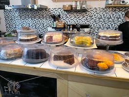 Cakes in the cafe