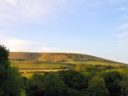 Late afternoon sun on nine barrow down.