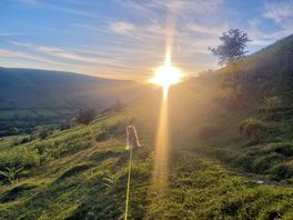 Walked further up above the site to sit and watch the sunset