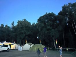 Our children enjoying the free space to play on the evening