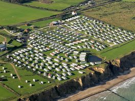 An aerial view of the holiday park