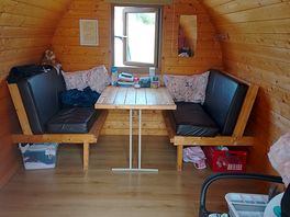 Inside the pod lots of room