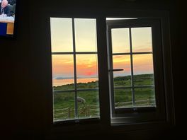 View of sunset from the hut
