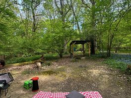 Picnic blanket on the camp site