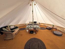 Inside the safe tent