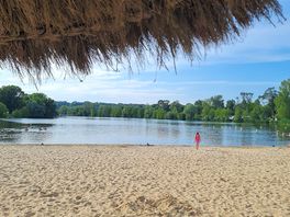 View of the lake from the beach