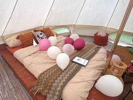 Birthday decorations set up on arrival
