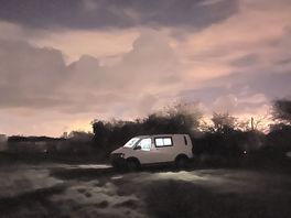 The camper at night. the stars were stunning!
