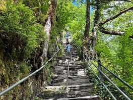 Steps up to waterfall