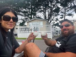 Relaxing after putting the awning up!