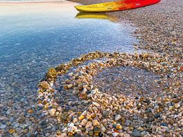 Sea kayaks to rent from the beach cafe