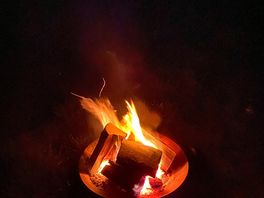 Campfire with wood and kindling supplied