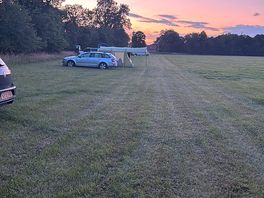 Sunset over the site
