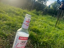 Nice drink by the tent with the river