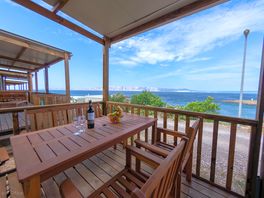 Covered terrace with sea views