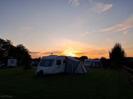 Sunset with the barbecue on.