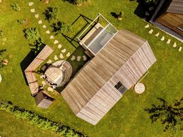 Aerial view of the cabin