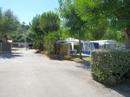 Paved road between the pitches