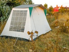 Exterior view of a tent
