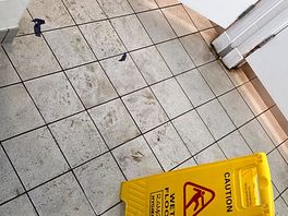 Floors never seemed to be cleaned and i saw a resident put this up after their kid slipped