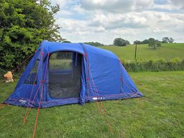Camping site with a beautiful background view