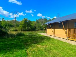 Safari Tent, sleeps 6, situated on a lake.