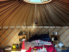Wonderful, spacious yurts- cosy wood burner to keep us warm!